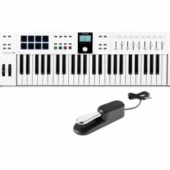 Arturia KeyLab Essential 49 mk3 Keyboard Controller With Universal Sustain Pedal White