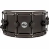 DW Collector's Series Satin Black Over Brass Snare Drum With Satin Chrome Hardware 14 x 6.5 in.