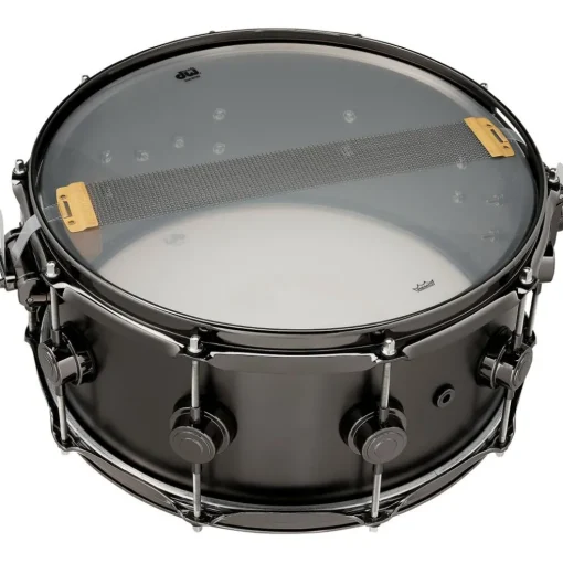 DW Collector's Series Satin Black Over Brass Snare Drum With Satin Chrome Hardware 14 x 6.5 in.