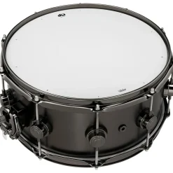 DW Collector's Series Satin Black Over Brass Snare Drum With Satin Chrome Hardware 14 x 6.5 in.