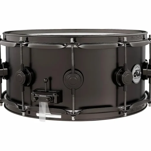 DW Collector's Series Satin Black Over Brass Snare Drum With Satin Chrome Hardware 14 x 6.5 in.