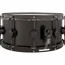 DW Collector's Series Satin Black Over Brass Snare Drum With Satin Chrome Hardware 14 x 6.5 in.