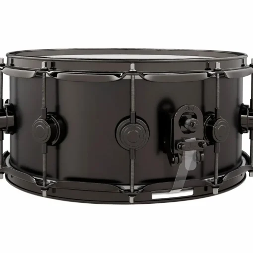 DW Collector's Series Satin Black Over Brass Snare Drum With Satin Chrome Hardware 14 x 6.5 in.