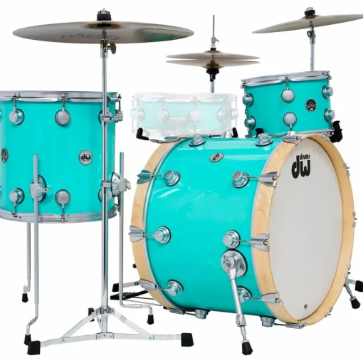DW 3-Piece Collector's Series Santa Monica Shell Pack With Satin Chrome Hardware Sea Foam Green