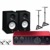 Focusrite Scarlett 2i2 Gen 4 with Yamaha HS Studio Monitor Pair Bundle (Stands & Cables Included) HS5