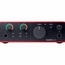 Focusrite Scarlett Solo Gen 4 with Yamaha HS Studio Monitor Pair & HS8S Subwoofer Bundle (Stands & Cables Included) HS5