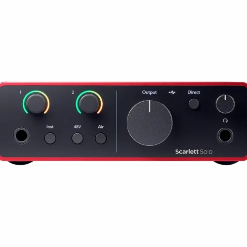 Focusrite Scarlett Solo Gen 4 with Yamaha HS Studio Monitor Pair & HS8S Subwoofer Bundle (Stands & Cables Included) HS5
