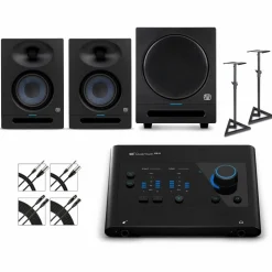 PreSonus Quantum ES2 Audio Interface with Eris 2nd Gen Studio Monitor Pair & SUB8BT (Cables & Stands Included)