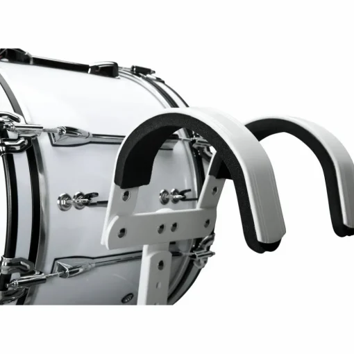 Sound Percussion Labs Birch Marching Bass Drum with Carrier - White 18 x 14 in.