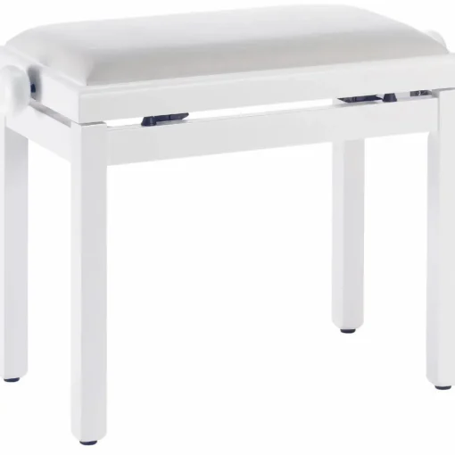 Stagg White Piano Bench With A White Velvet Top