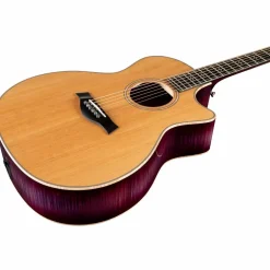 Taylor Custom Sitka Spruce-Flamed Maple Grand Auditorium Acoustic-Electric Guitar Lilac Wine